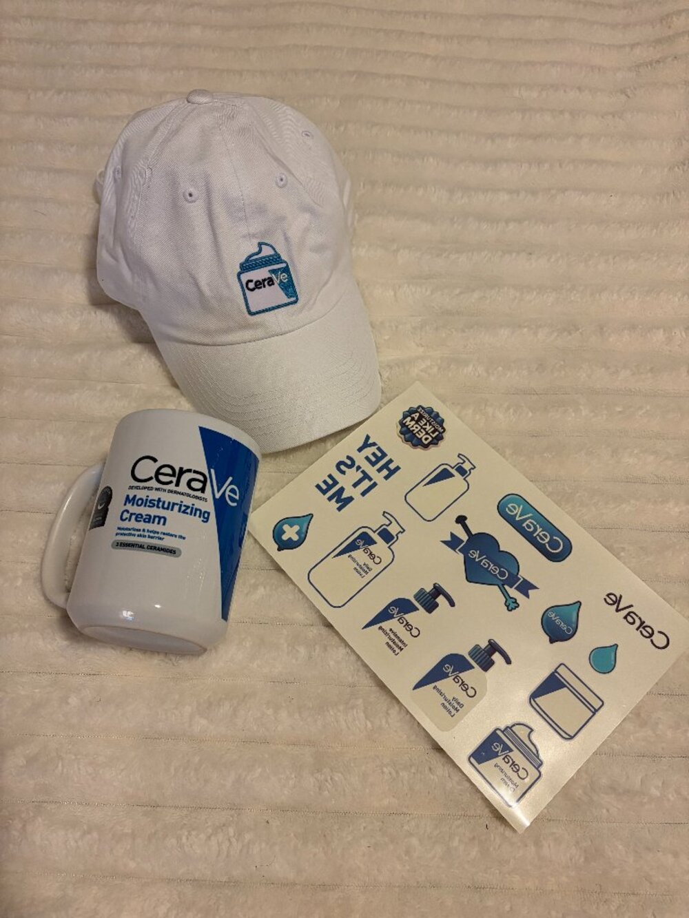 CeraVe PR Merch Bundle Hat Mug Temporary Tattoos NWT 💙